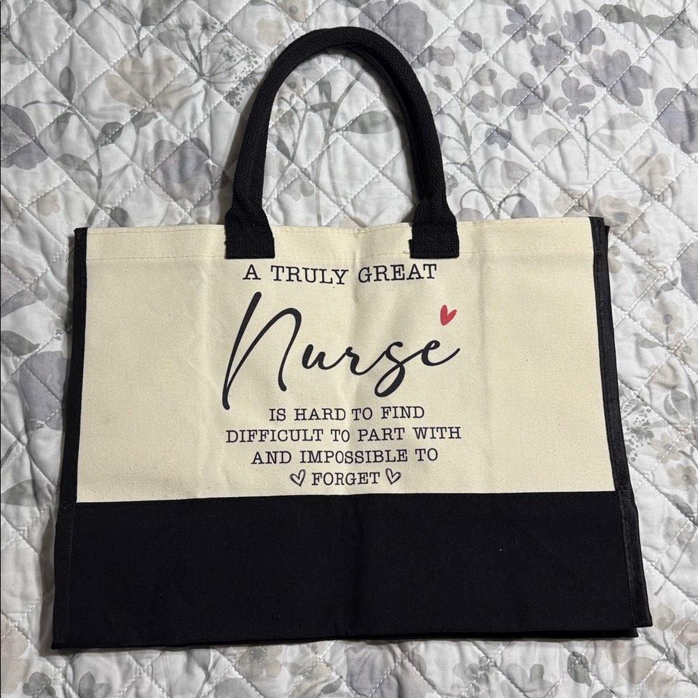 Nurse Canvas Tote Bag with Inspirational Quote
